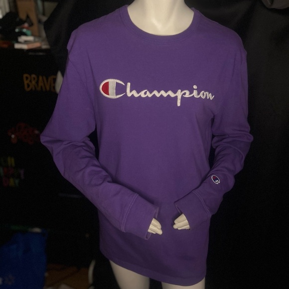 Champion Classic Purple Long Sleeve Tee - Picture 1 of 5